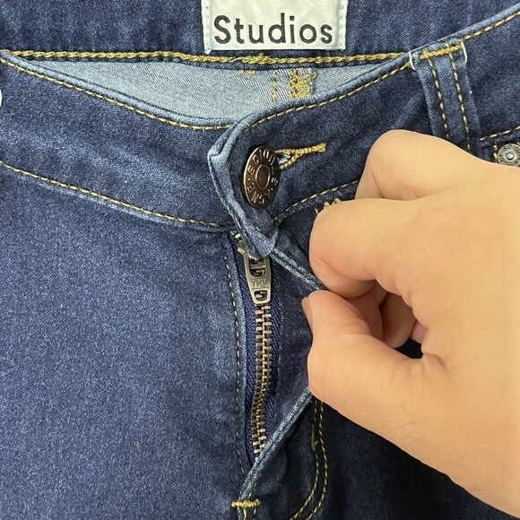 Acne Studios Jet Skinny Jeans Women’s Size 25 Eighties Blue Mid Rise Stretch Fit - Picture 14 of 14